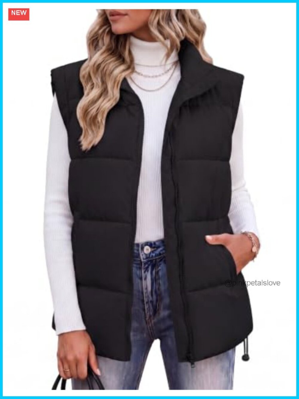 Zeagoo Women's Puffer Vest Sleeveless Quilted Lightweight Winter Coat